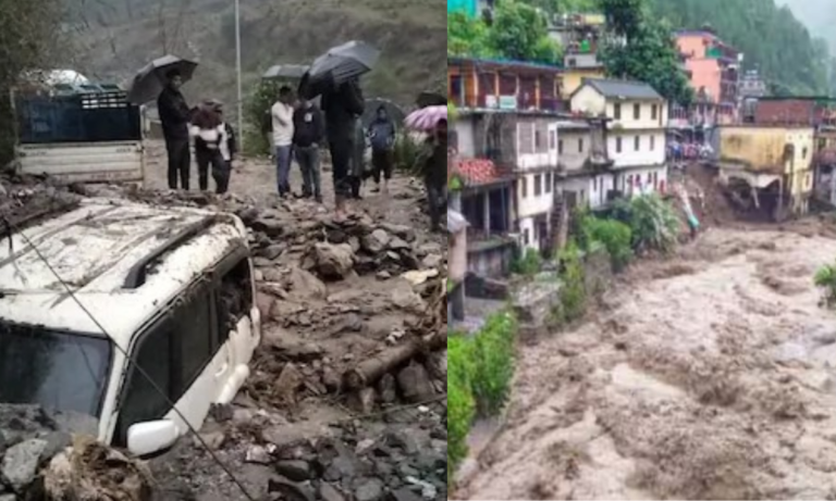 उत्तराखंड के चमोली में भारी बारिश का कहर, दो गाड़ियां मलबे में दबीं