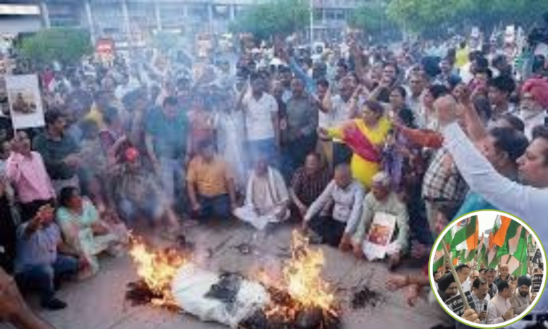 चंडीगढ़ में आतंकी हमले के खिलाफ विरोध प्रदर्शन