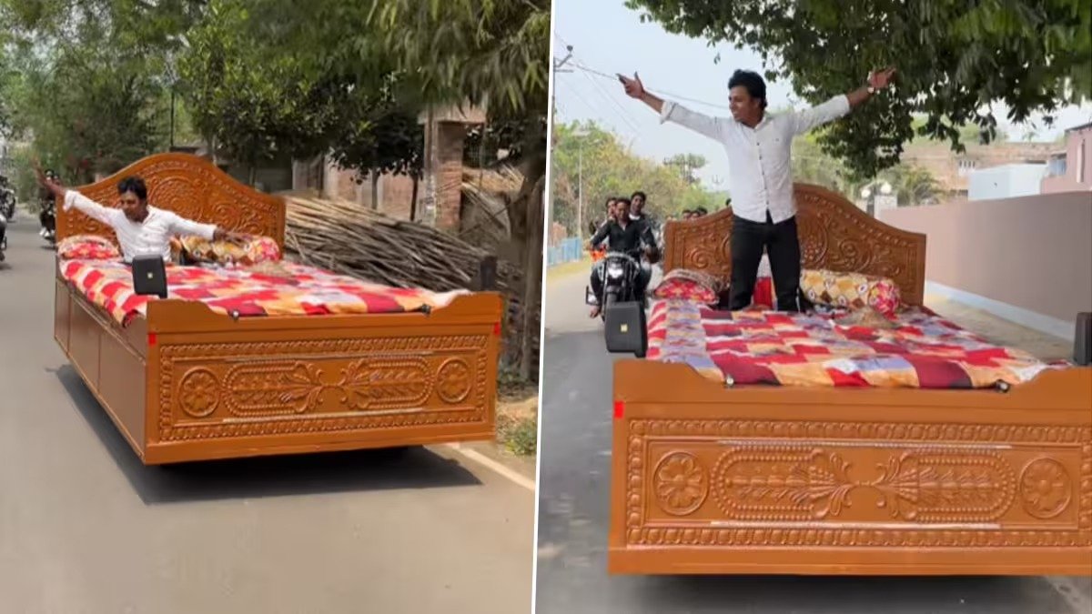 वाह रे जुगाड़! शख्स ने पलंग को बना दिया चलता-फिरता गाड़ी, वायरल हुआ वीडियो