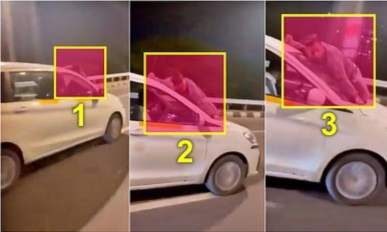 मुंबई में हैरान कर देने वाली घटना, बोनट पर लटका शख्स, तेज रफ्तार में दौड़ती रही कार