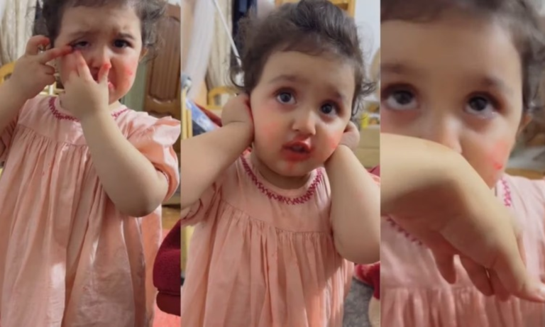 जब लिपस्टिक खराब करने पर मां ने लगाई फटकार, तो बच्ची के गिरने लगे मोटे-मोटे आंसू