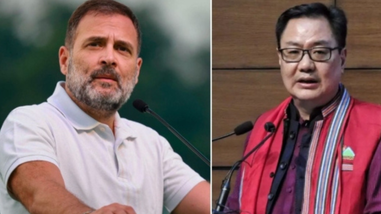 किरन रिजिजू का बड़ा आरोप राहुल गांधी और कांग्रेस जॉर्ज सोरोस के संपर्क में?