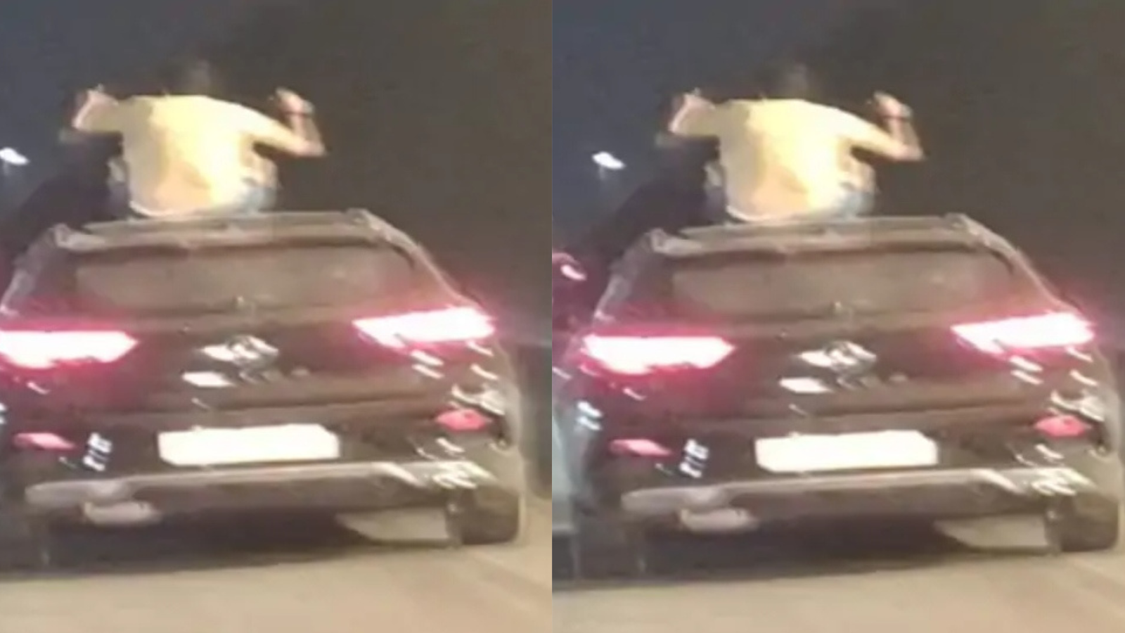 अजमेर-बेवर हाईवे पर युवक का जानलेवा स्टंट चलती कार की छत पर बैठा, वीडियो वायरल