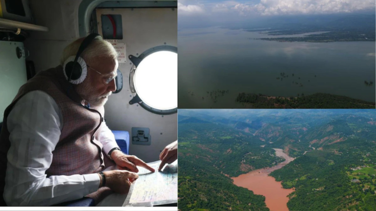 हिमाचल बाढ़ पर पीएम मोदी का दौरा हवाई सर्वेक्षण, राहत कार्यों का लिया जायजा