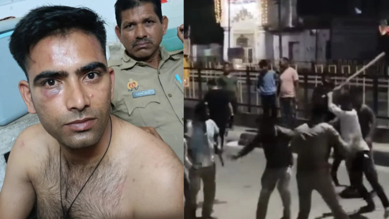 आगरा शराब जांच पर युवकों का हमला, पुलिस वर्दी फाड़ी, वीडियो वायरल