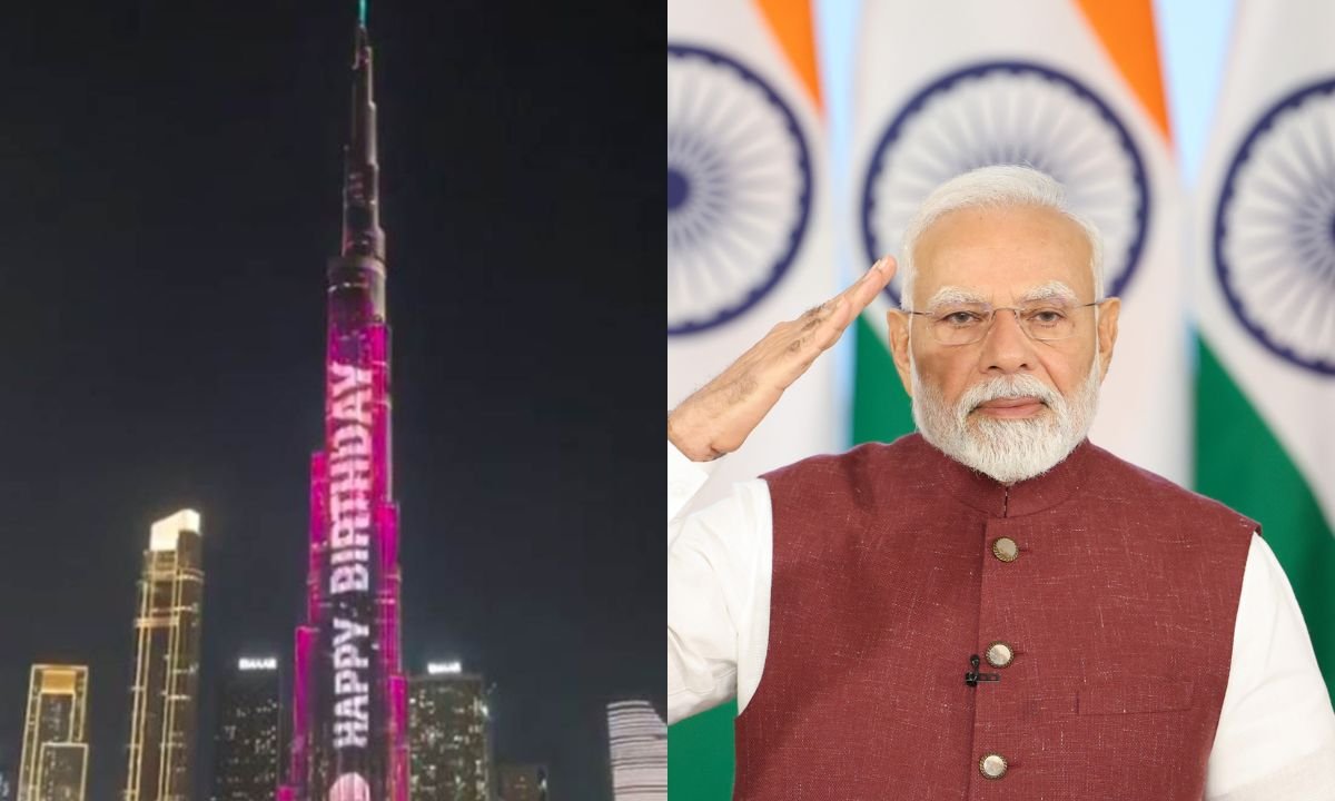 बुर्ज खलीफा पर ‘हैप्पी बर्थडे मोदी’: 75वें जन्मदिन पर वैश्विक सम्मान, लेकिन सोशल मीडिया पर विवाद की आग