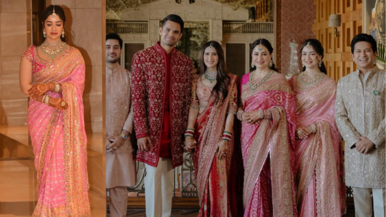 गुलाबी साड़ी में सारा तेंदुलकर का रॉयल अंदाज, भाई अर्जुन की शादी में सादगी और स्टाइल से जीत लिया दिल