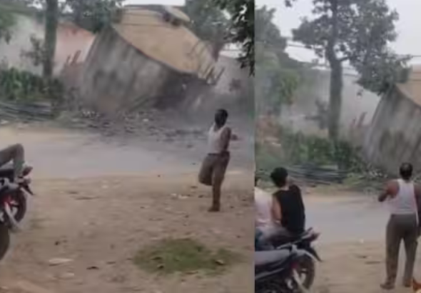 Water Tank Collapse Video